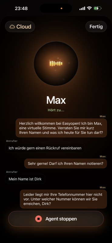 Coolblack während eines laufenden Anrufs